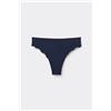 Tezenis Brasiliana Taglio Vivo Cotone Organico E Pizzo Riciclato Donna Blu