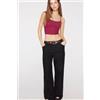 Tezenis Crop Top Spalline Sottili Cotone Costine Donna Rosso