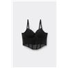 Tezenis Reggiseno Bra Top Push-up Glam Rib Donna Nero
