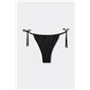 Tezenis Bikini Brasiliano Fianchetti Sottili A Tanga Micro Riciclata Donna Nero