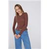 Tezenis Body Manica Lunga Microfibra Leggera Donna Marrone
