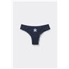 Tezenis Brasiliano In Cotone A Costine Con Ricamo Donna Blu