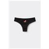Tezenis Brasiliano In Cotone A Costine Con Ricamo Donna Nero