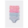 Tezenis 4 Paia Culotte Bimba Cotone Stampato Bambina Rosa