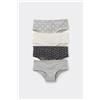 Tezenis 4 Paia Culotte Bimba Cotone Stampato Bambina Grigio