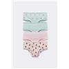 Tezenis 4 Paia Culotte Bimba Cotone Stampato Bambina Rosa