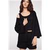 Tezenis Kimono Cardigan Traforato Donna Nero