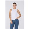 Tezenis Canotta Spalla Vogatore Cotone A Costine Donna Bianco
