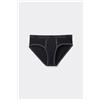 Tezenis Slip In Cotone Organico Con Bordi A Contrasto E Logo Uomo Nero