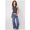 Tezenis Canotta Spalla Vogatore Cotone A Costine Donna Nero