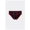 Tezenis Slip In Cotone Organico Con Bordi A Contrasto E Logo Uomo Nero