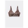 Tezenis Reggiseno Triangolo Natural Lifting Stampato Taglio Vivo Donna Marrone