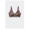 Tezenis Reggiseno Triangolo Natural Lifting Stampato Taglio Vivo Donna Marrone