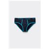 Tezenis Slip In Cotone Organico Con Bordi A Contrasto E Logo Uomo Nero