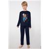 Tezenis Pigiama Lungo In Cotone Stampa Super Mario Bambino Blu