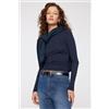 Tezenis Maglia Maniche Lunghe Costine Girocollo Donna Blu