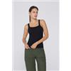 Tezenis Canotta Scollo Squadrato In Cotone A Costine Donna Nero