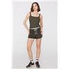 Tezenis Canotta Scollo Squadrato In Cotone A Costine Donna Verde