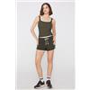 Tezenis Canotta Scollo Squadrato In Cotone A Costine Donna Verde