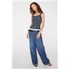 Tezenis Canotta Scollo Squadrato In Cotone A Costine Donna Nero