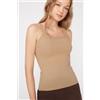 Tezenis Canotta Scollo Squadrato In Cotone A Costine Donna Naturale