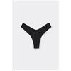Tezenis Slip Brasiliano Sgambato Taglio Vivo In Microfibra Donna Nero