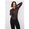 Tezenis Maglia Maniche Lunghe Scollo Barchetta Viscosa Stampata Donna Marrone