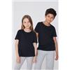 Tezenis T-shirt Basic Girocollo Bambini In 100% Cotone Unisex Unisex Nero