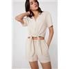 Tezenis Camicia Mezza Manica Tela Viscosa Garzata Donna Avorio