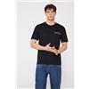 Tezenis T-shirt 100% Cotone Girocollo Con Ricamo Uomo Nero