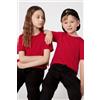 Tezenis T-shirt Basic Girocollo Bambini In 100% Cotone Unisex Unisex Rosso