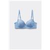 Tezenis Reggiseno Balconcino Leggermente Imbottito Pizzo Riciclato Wien Donna Azzurro