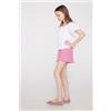 Tezenis Shorts Bimba Tela Cotone Effetto Lino Ruches Bambina Rosa