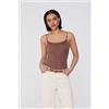 Tezenis Body Con Spalline Sottili In Microfibra Donna Marrone