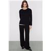 Tezenis Maglia Manica Lunga Viscosa Over Donna Nero