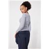 Tezenis Maglia Barchetta Cotone Costine Righe Donna Blu