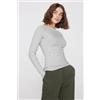 Tezenis Maglia Barchetta Cotone Costine Righe Donna Verde