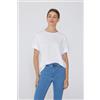 Tezenis T-shirt In Cotone Con Risvolto Kimono Donna Bianco