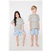 Tezenis Pigiama Corto Bimbi Unisex Cotone Best Mom Unisex Grigio