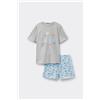 Tezenis Pigiama Corto In Cotone Stampa Best Mom Donna Grigio