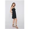 Tezenis Vestito Corto A Fascia Punto Smock Tela Viscosa Donna Nero