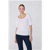 Tezenis Maglia Manica Corta Scollo Madonna In Cotone Organico Donna Bianco