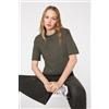 Tezenis T-shirt Girocollo In 100% Cotone Fiammato Donna Verde