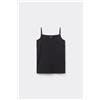 Tezenis Canotta In Cotone Con Spalline Sottili E Scollo Tondo Bambina Bambina Nero