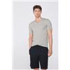 Tezenis T-shirt Scollo A V In Cotone Elasticizzato Uomo Grigio