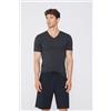 Tezenis T-shirt Scollo A V In Cotone Elasticizzato Uomo Grigio