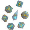 Cusdie Sharp Edges - Set di 7 dadi per D&D, realizzati a mano, poliedrici, per giochi di ruolo (grigio satinato)