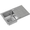 QUADRON Lavello da cucina grigio | dimensioni 78 x 48 cm | lavello in acciaio inox KENNETH 111 lavello da cucina a vasca singola con vasca in acciaio | granito e acciaio inox | con gocciolatoio