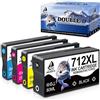 DOUBLE D 712 Multipack per HP 712 3ED70A 3ED71A 3ED67A 3ED68A 3ED69A Cartucce d'inchiostro Compatibile con HP DesignJet T650 T630 T230 T250 T210 (1BK/1C/1M/1Y)