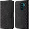 CaseGla Cover per Xiaomi Redmi Note 8 Pro PU Pelle Custodia Flip Negro